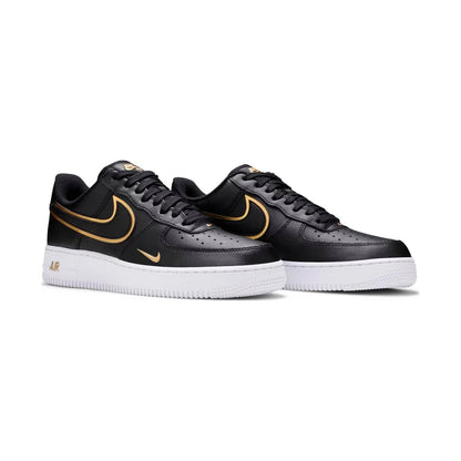 Nike Air Force 1 Low Double Swoosh Black Metallic Gold