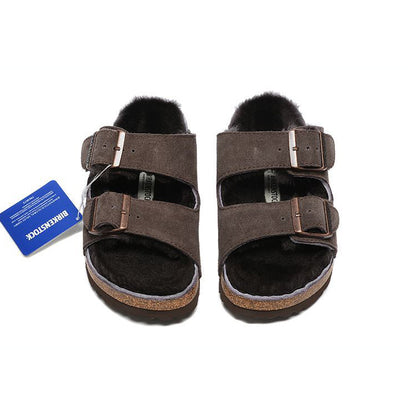 Birkenstock Arizona Shearling Dark Brown