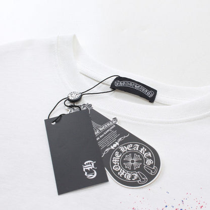 Chrome Hearts T-Shirt Horse Shoe Logo Pocket Dripped White