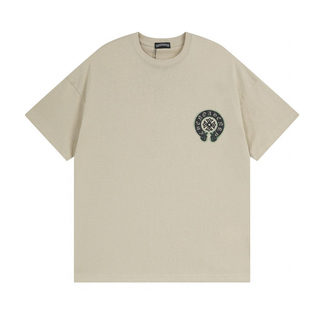 Chrome Hearts T-Shirt Horse Shoe Logo Pocket Cream