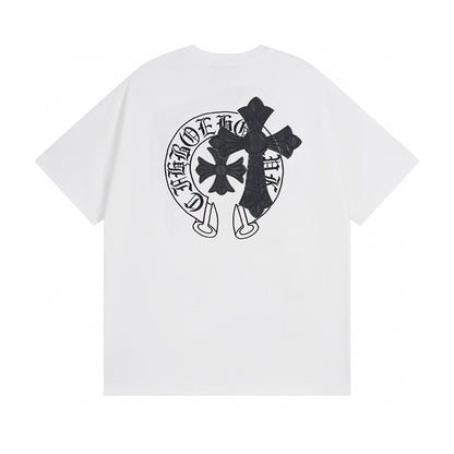 Chrome Hearts T-Shirt Horse Shoe Logo x Cross White