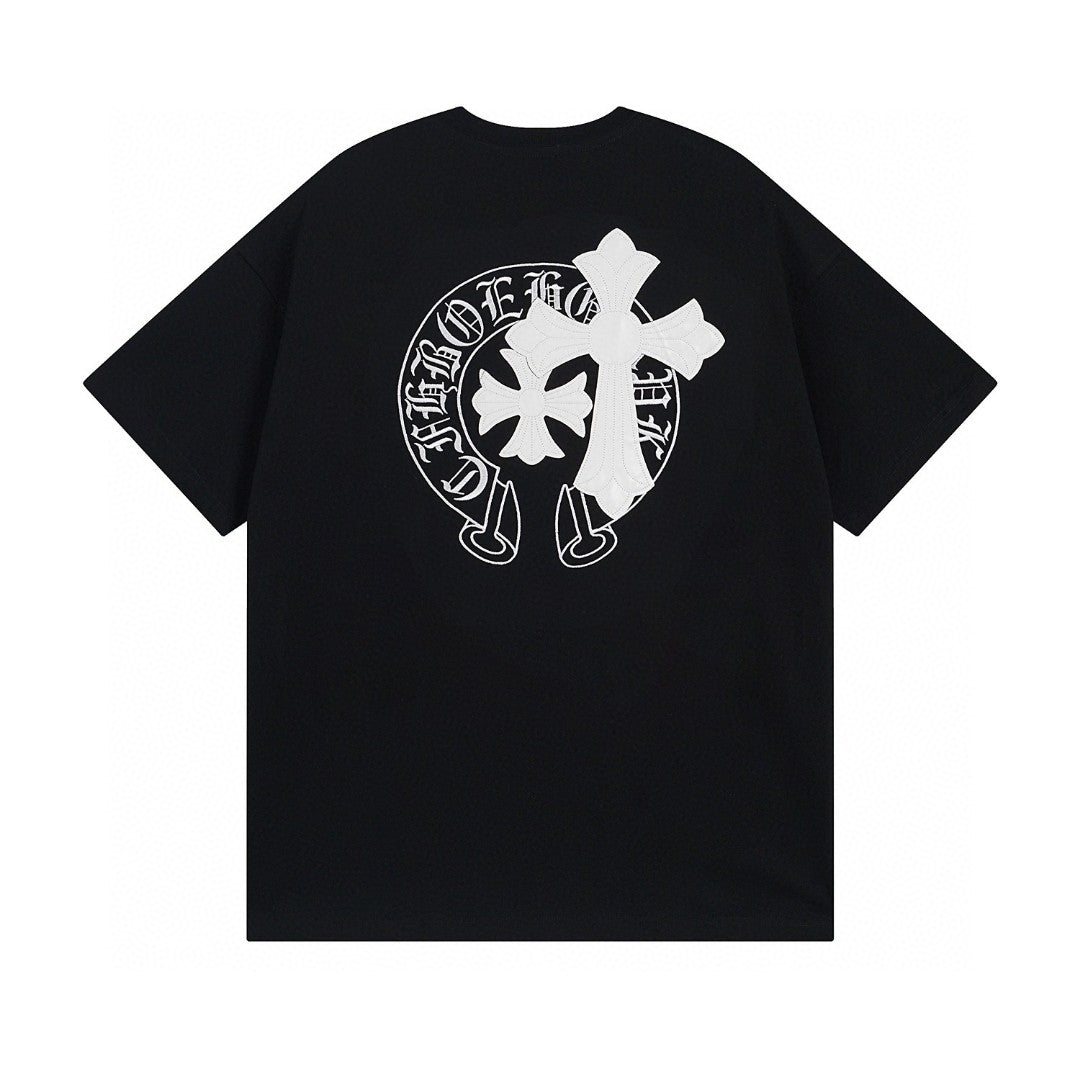 Chrome Hearts T-Shirt Horse Shoe Logo x Cross Black