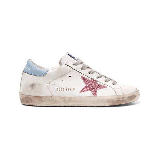 Golden Goose Superstar Sky Blue Red Glitter Star