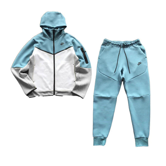 Nike Tech Fleece Light Blue White Grey Full Zip