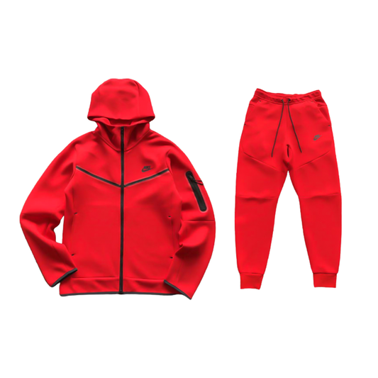 Nike Tech Fleece Fire Red Full Zip