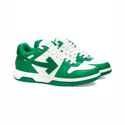 Off-White Out Of Office Green and White Leather