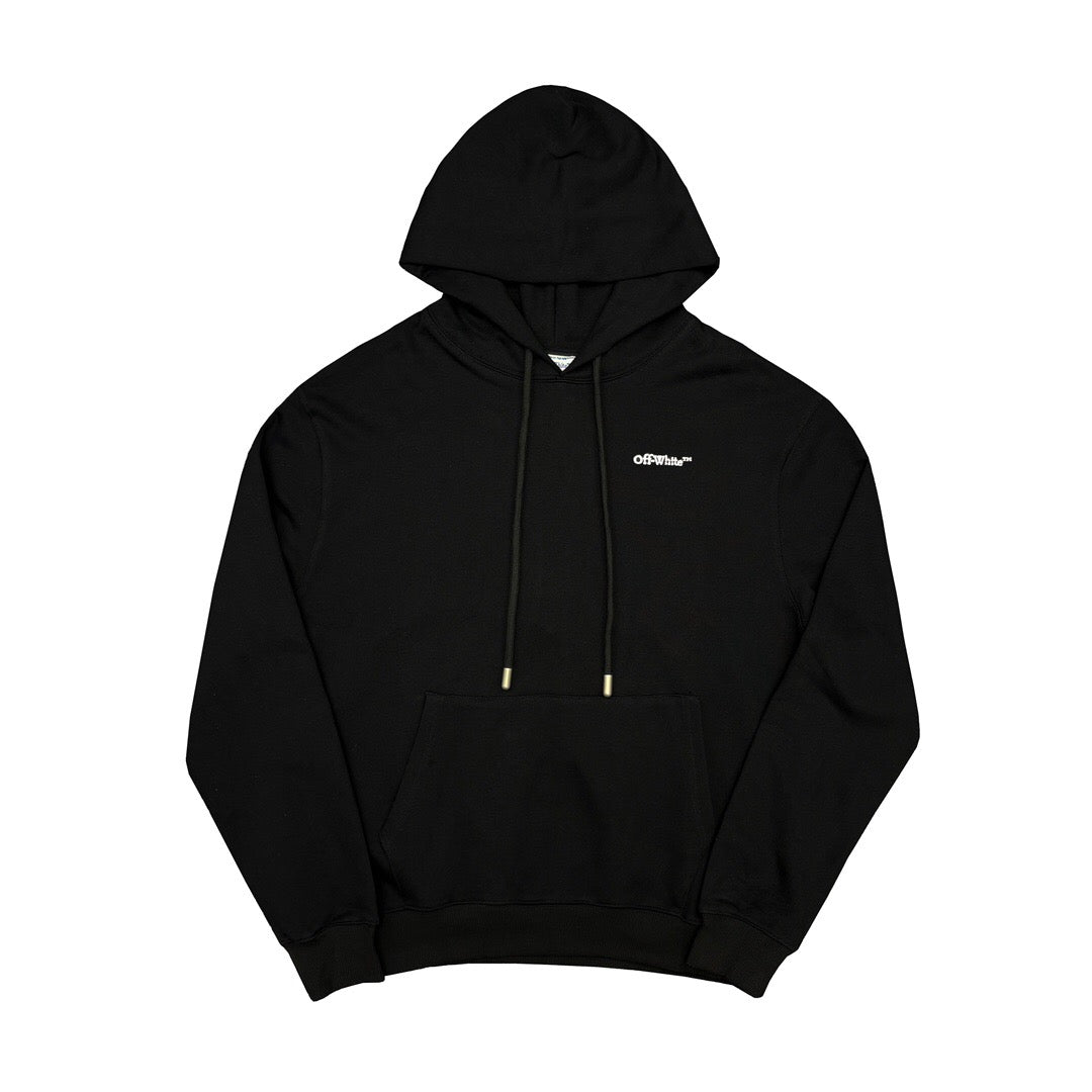 Off-White Hoodie Logo embroidered Organic Cotton Black